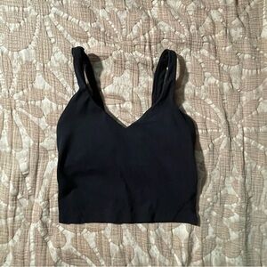 Lululemon Athletica Black Fitted Crop Tank Top